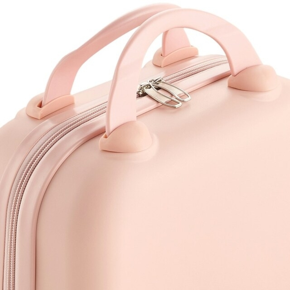NWOT Living & Home Pink Portable HardShell Handheld Cosmetic Travel Trolley Case - Picture 10 of 15